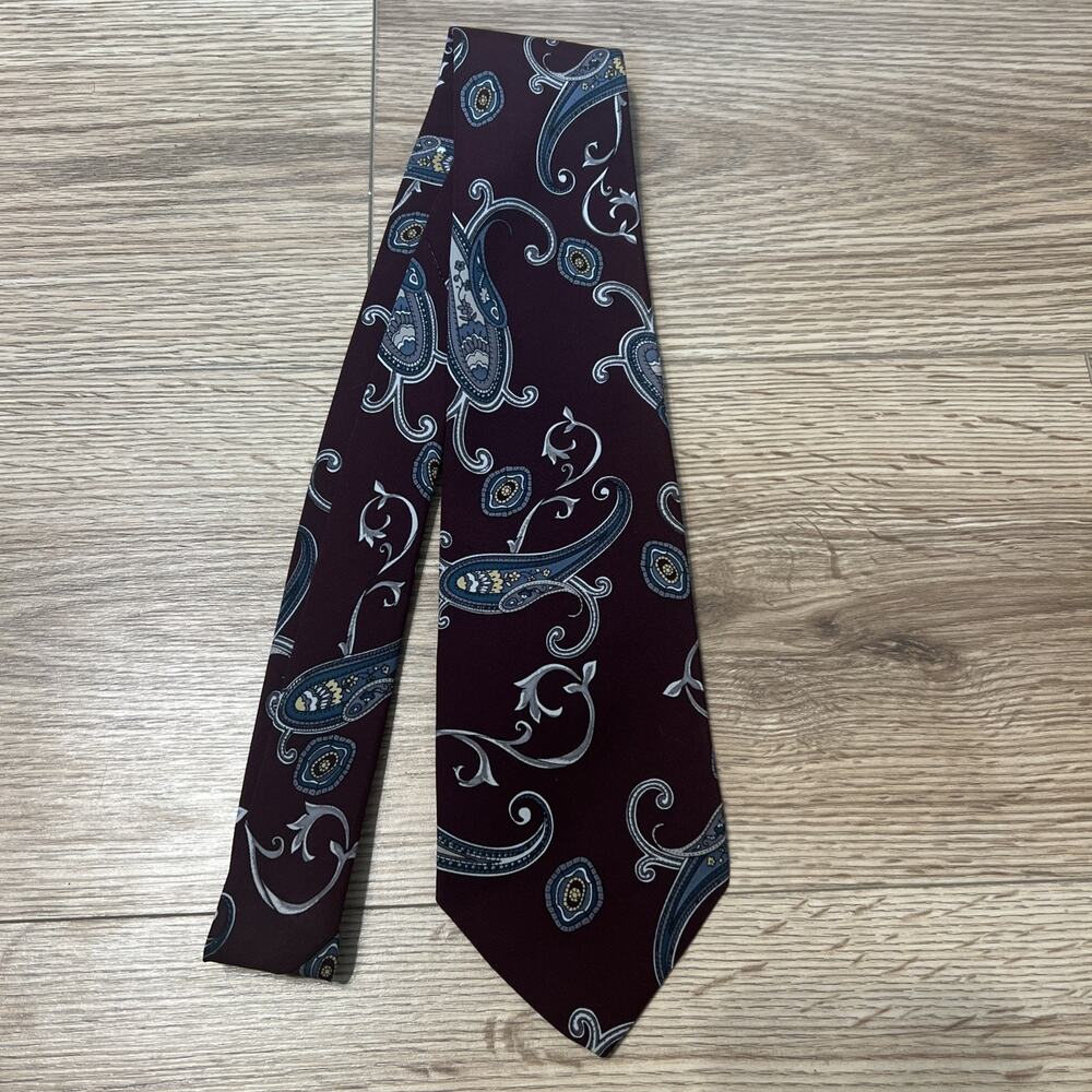 The American Edition Men’s Dark Purple Paisley Abstract Tie Made in USA (A11)